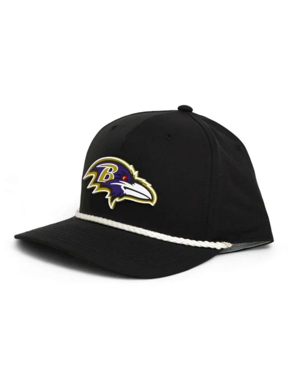 Baltimore Ravens 3D Five Panel Classic Rope Hat- Black/ White